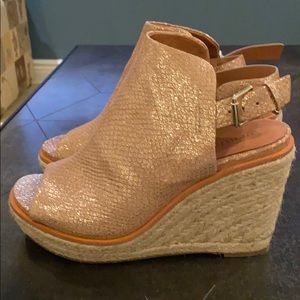 Gentle Souls Rose Gold Wedge Sandal